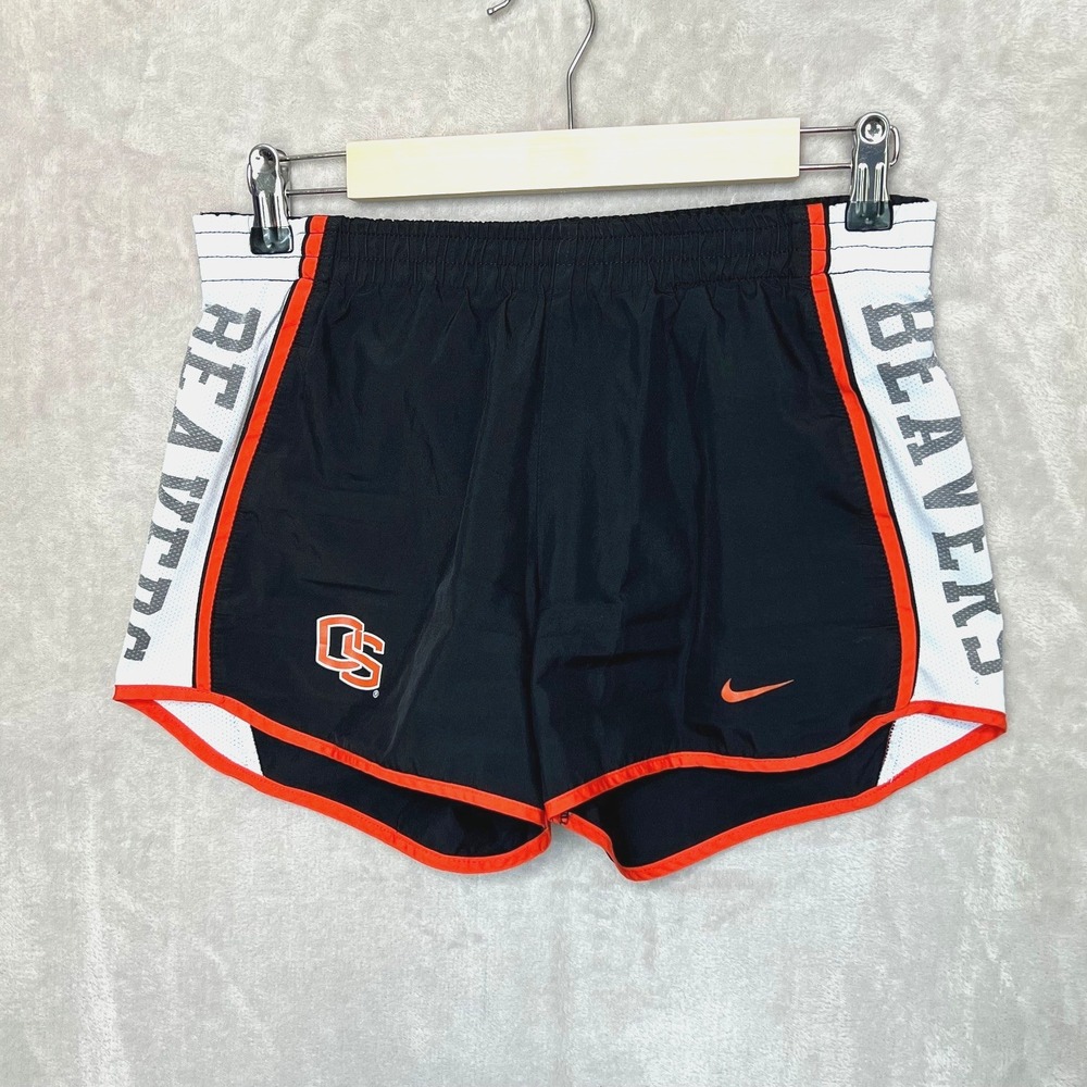 Nike Dri-FIT Oregon State Beavers S Athletic Shorts Womens Black Orange Mesh